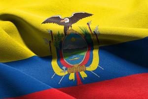 3d ilustração fechar-se bandeira do Equador foto