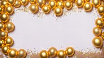 fundo do elegante ouro caro balões e confete celebração , generativo arte de ai foto