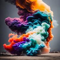 abstrato fundo do colorida fumaça nuvem, generativo arte de ai foto