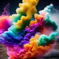 abstrato fundo do colorida fumaça nuvem, generativo arte de ai foto