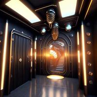 futurista ficção científica do fantasia túnel portão, generativo arte de ai foto