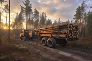 floresta indústria madeira madeira colheita Finlândia foto