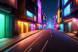 futurista moderno futuro rua favela cidade, generativo arte de ai foto