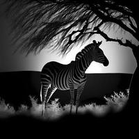 zebra silhueta ai gerado foto