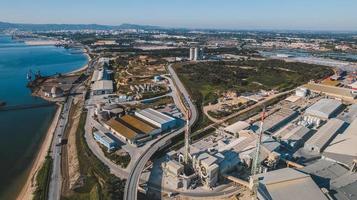 aéreo Visão do industrial área foto