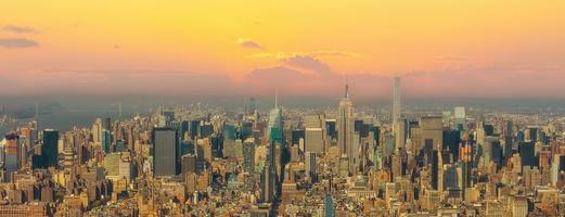 Manhattan cidade Horizonte paisagem urbana do Novo Iorque a partir de topo Visão foto