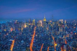 Manhattan cidade Horizonte paisagem urbana do Novo Iorque a partir de topo Visão foto