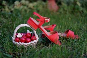 vermelho mulheres sandálias uma calçados verão estilo foto