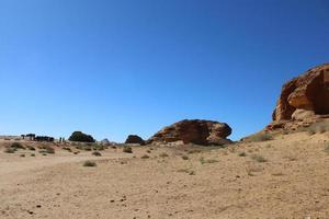 lindo dia Visão do al hegra, senhora Saleh arqueológico local dentro al ula, saudita arábia. foto