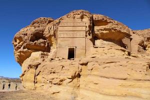 lindo dia Visão do al hegra, senhora Saleh arqueológico local dentro al ula, saudita arábia. foto