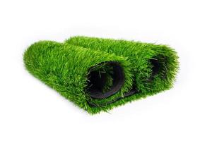 rolo de grama artificial verde foto