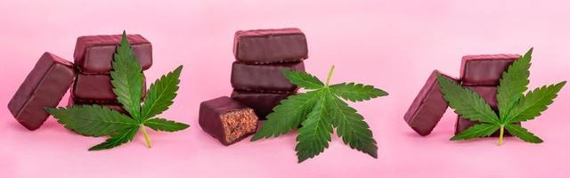 chocolates de cannabis comestíveis foto