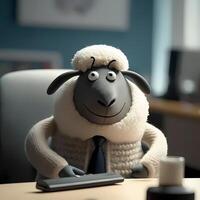 ovelha homem de negocios ilustração ai gerado foto