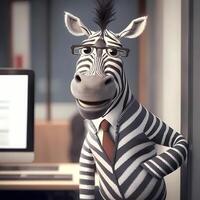 zebra homem de negocios ilustração ai gerado foto