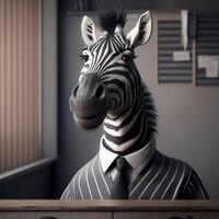 zebra homem de negocios ilustração ai gerado foto