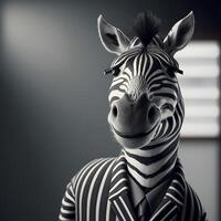 zebra homem de negocios ilustração ai gerado foto