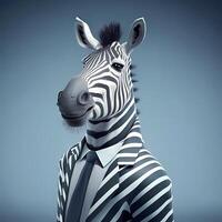 zebra homem de negocios ilustração ai gerado foto