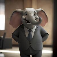 elefante homem de negocios ilustração ai gerado foto