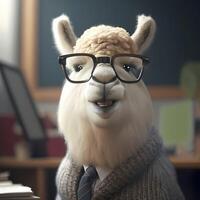 alpaca homem de negocios ilustração ai gerado foto