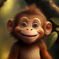 macaco animal ilustração ai gerado foto