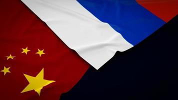 China e Rússia bandeira imagem 3d Renderização foto