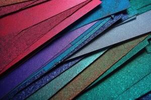 colorida cintilante papel a partir de acima criada com generativo ai tecnologia. foto