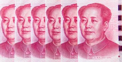 a fechar acima do Presidente mao em yuan ou rmb, chinês moeda foto