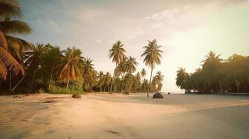 tropical paraíso ou coco Palma de praia ou branco areia lagoa foto