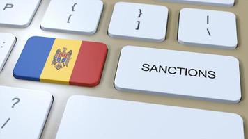 Moldova impõe sanções contra alguns país. sanções imposto em moldávia. teclado botão empurrar. política ilustração 3d ilustração foto