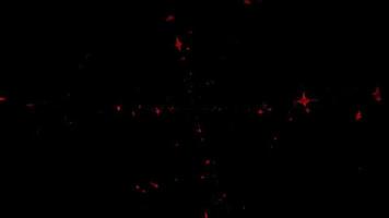 luzes vermelhas brilhando fracamente em fundo preto foto