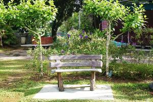 de madeira Banco dentro a jardim, penang foto