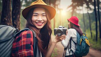 Câmera mundo fotografia dia, a beleza do a imagem ai gerado foto