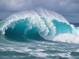 grande tsunami mar aceno, generativo arte de ai foto