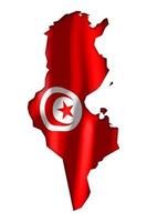 Tunísia - país bandeira e fronteira em branco fundo foto
