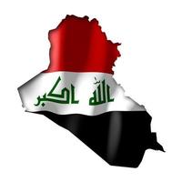 Iraque - país bandeira e fronteira em branco fundo foto