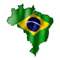 Brasil - país bandeira e fronteira em branco fundo foto