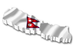 Nepal - país bandeira e fronteira em branco fundo foto