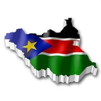 sul Sudão - país bandeira e fronteira em branco fundo foto