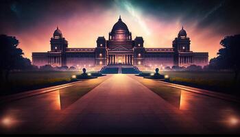 Rashtrapati bhawan presidencial Palácio indiano monumentos ilustração generativo ai foto