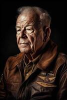 idosos Senior masculino mundo guerra ii soldado retrato - geração ai. foto