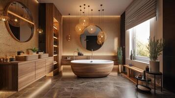 luxuoso personalizadas banheiro melhoria interior - generativo ai. foto