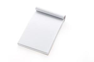 caderno em branco isolado foto