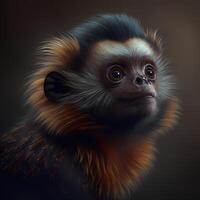 sagui macaco habitats. ai gerado foto