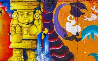 porto escondido Oaxaca México 2023 parede com grafite arte desenhos quadros dentro porto escondido México. foto