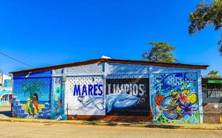 porto escondido Oaxaca México 2023 marinho mar vida grafite arte desenhos quadros porto escondido México. foto