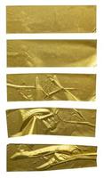 ouro brilhar fita faixa adesivo conjunto isolado em branco fundo foto