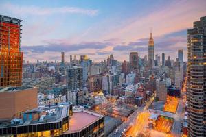 Manhattan cidade Horizonte paisagem urbana do Novo Iorque a partir de topo Visão foto