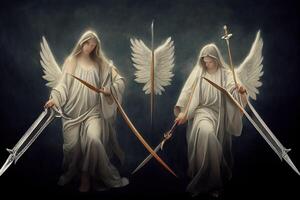 ilustração do anjos com espadas foto