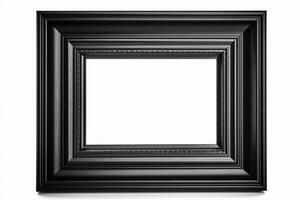 preto, vazio, horizontal cenário quadro, Armação em branco fundo. quadro, Armação com cópia de espaço para obra de arte, cenário. generativo ai. foto