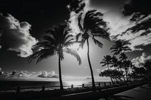 Palma tropical fundo. ilustração ai generativo foto